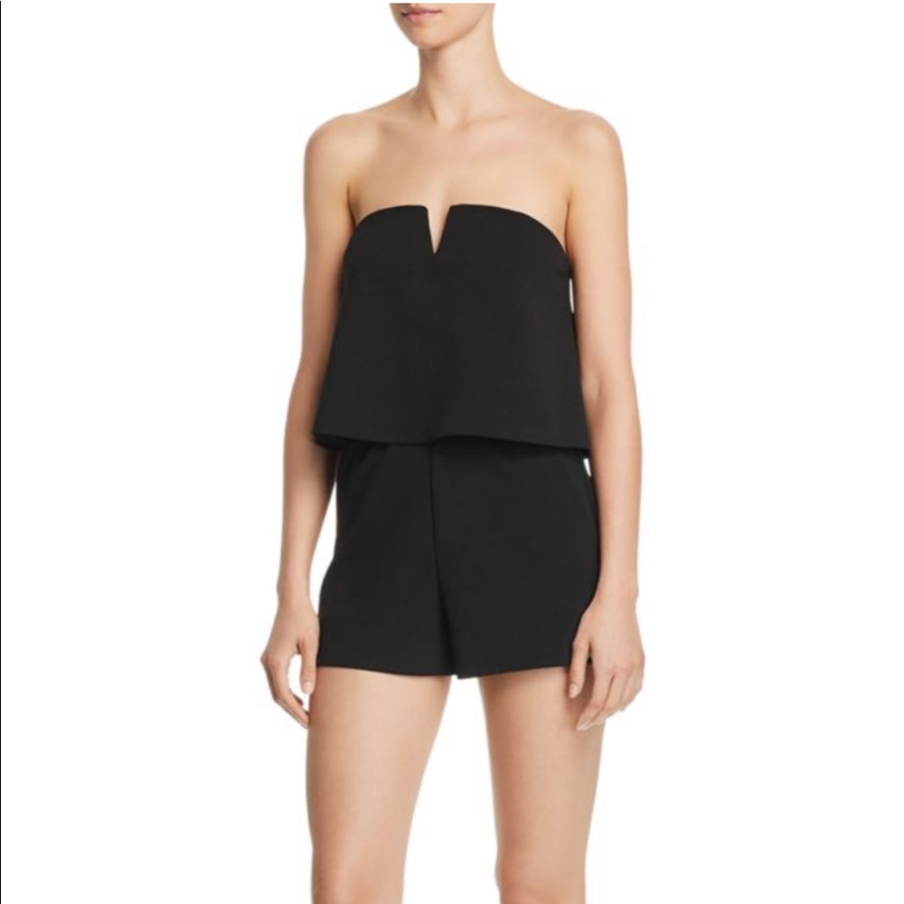 Aqua Strapless Popover Romper